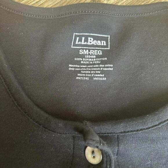 Ll Bean Cardigan Womens SM/Reg Black Supima Cotton Long Sleeve Button Up - Picture 2 of 6